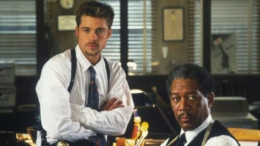 Brad Pitt e Morgan Freeman em Seven - Os Sete Crimes Capitais, de David Fincher