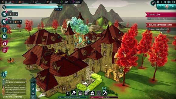 Wizdom Academy - jogo city builder de bruxaria